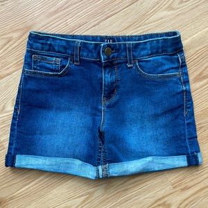 Girls Gap Dark Wash Stretchy Jean Shorts